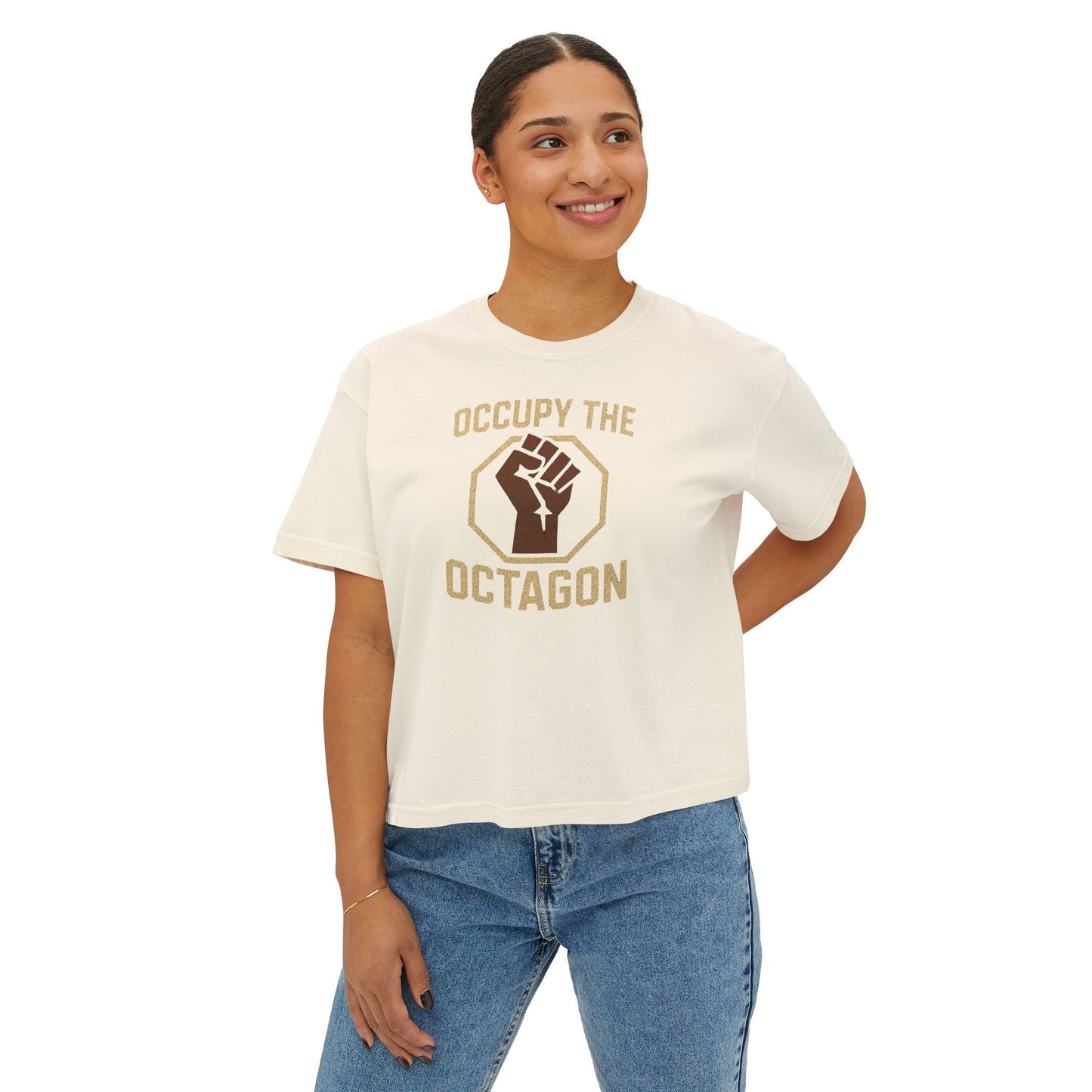 Boxy Tee — "Occupy the Octagon" Fist Graphic