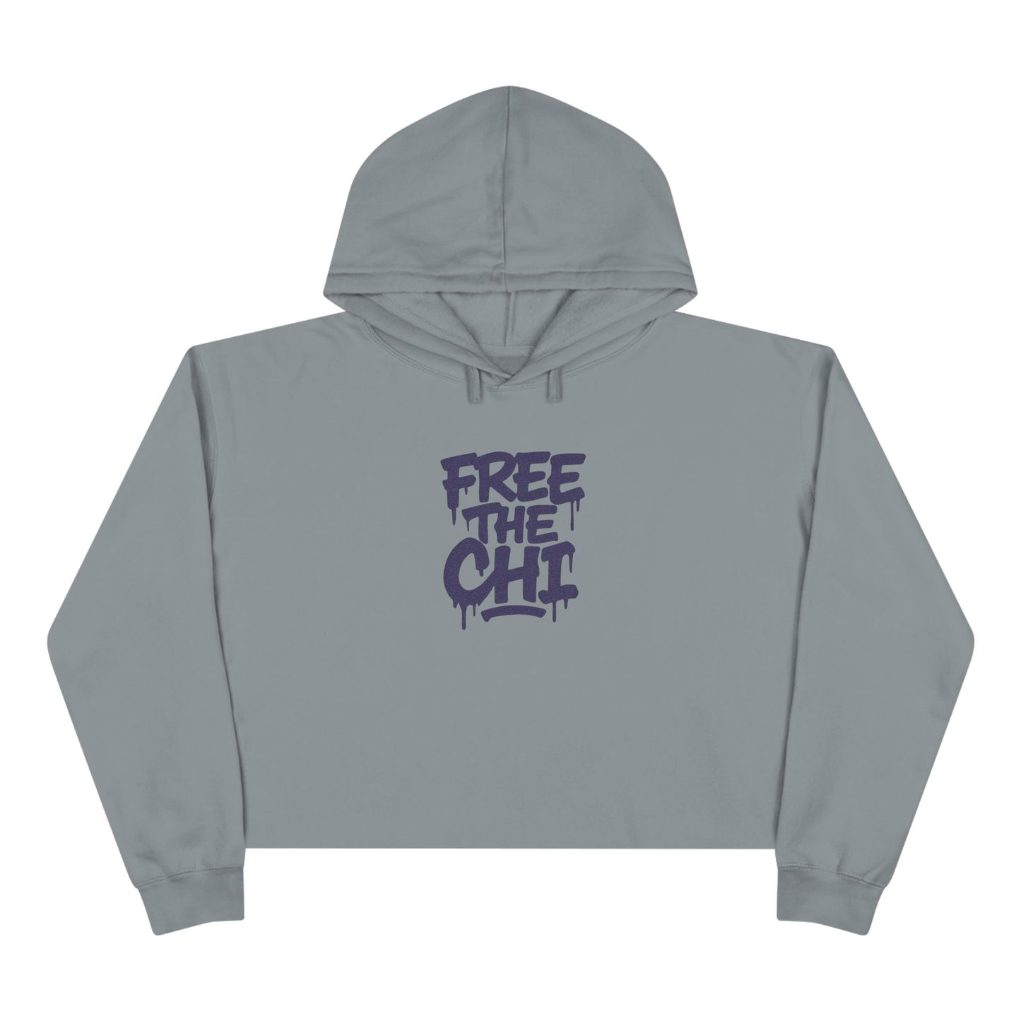 "Free The Chi" Crop Hoodie with Back Kanji Accent