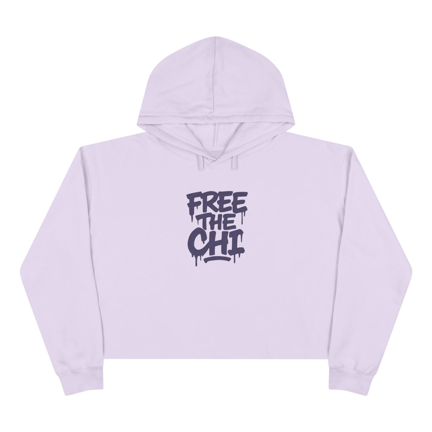 "Free The Chi" Crop Hoodie with Back Kanji Accent
