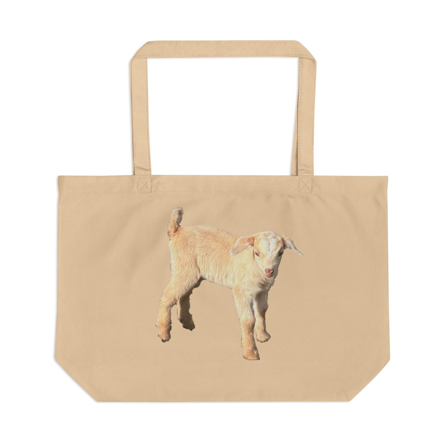 Goat Life Tote Bag — Large Eco Canvas Market Tote with Cute Baby Goat Design