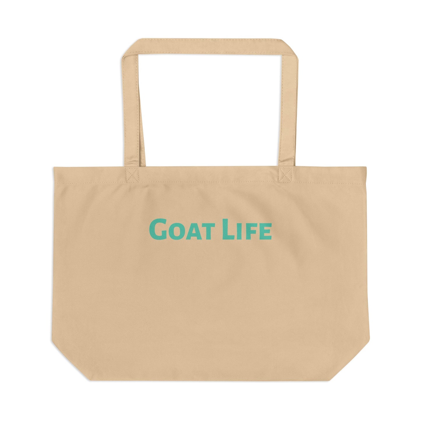 Goat Life Tote Bag — Large Eco Canvas Market Tote with Cute Baby Goat Design