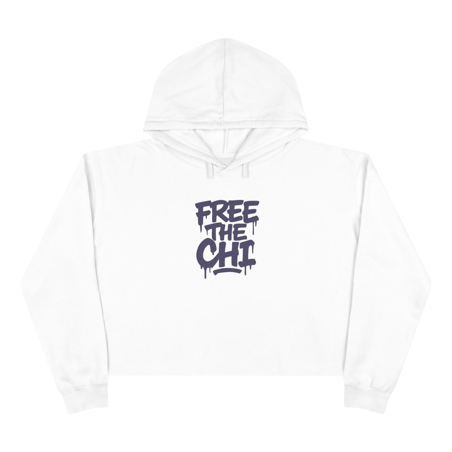 "Free The Chi" Crop Hoodie with Back Kanji Accent